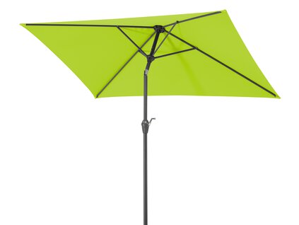 Schneider Sonnenschirm Bilbao in Apfelgrün, 210x130 cm, geknickt, auf weißem Hintergrund.